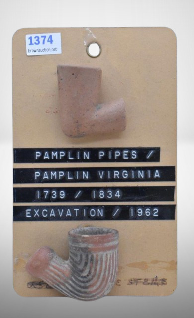 (2) Native American Indian Pamplin elbow pipes