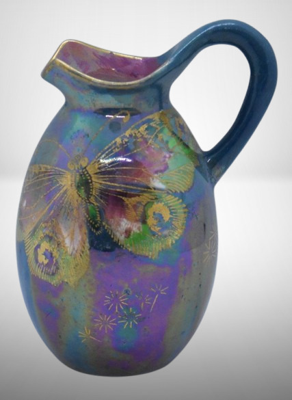 Shelley/ England butterfly lustre ware 4"h pitcher by Walter Slater