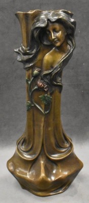 T. Loran "Faces Vase" 18" tall bronze sculpture - 3