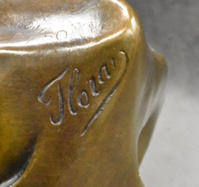 T. Loran "Faces Vase" 18" tall bronze sculpture - 7