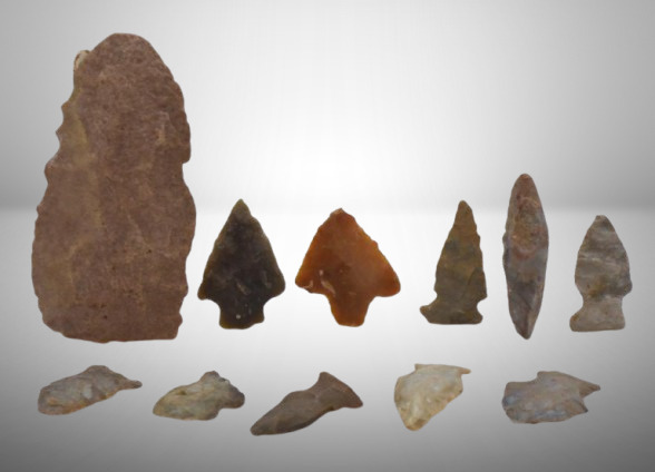 (11) Native American Indian artifacts - points, arrowheads, etc.