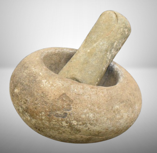Native American Indian mortar and pestle grinding stone