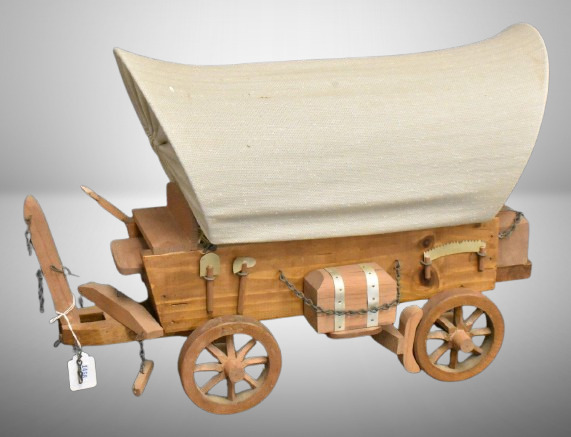 Wooden covered wagon