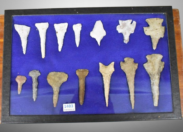 (14) Native American Indian flint drills