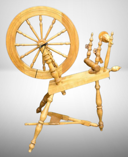 Antique carved spinning wheel (ship's wheel)