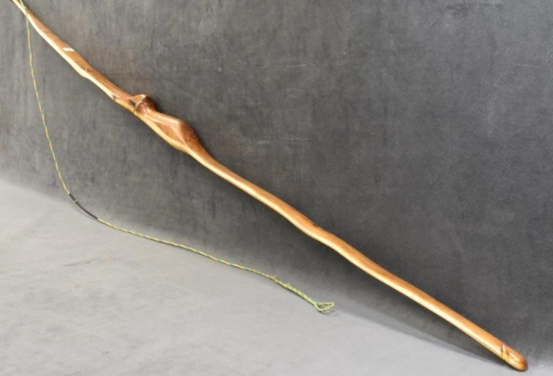 modern Native American style recurve wooden bow, 53"l