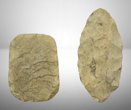 (2) Pre-Columbian Native American Indian artifacts - stone tools