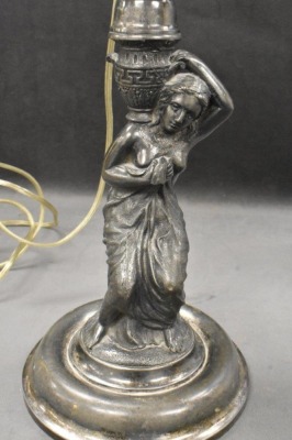 Mrkd. J.F. Curran and Co. (Extra Plate) Victorian 21" tall elec. kerosene stand lamp - 8