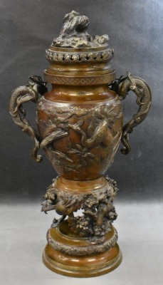 Japanese bronze 16" censer, Meiji period - 3