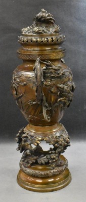 Japanese bronze 16" censer, Meiji period - 4