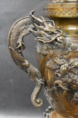 Japanese bronze 16" censer, Meiji period - 5