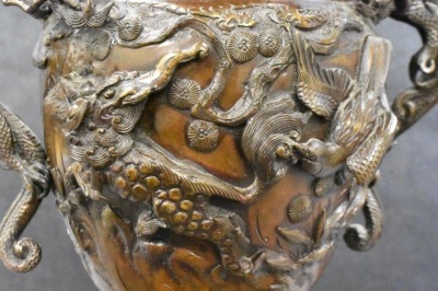 Japanese bronze 16" censer, Meiji period - 6