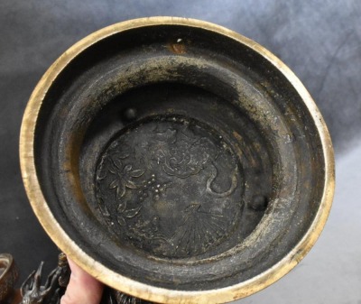 Japanese bronze 16" censer, Meiji period - 10