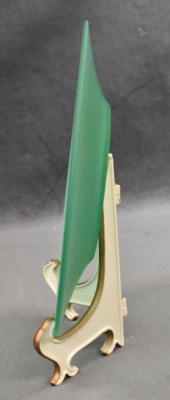 (12) Green Tiffin satin glass 7.5"d plates - 3
