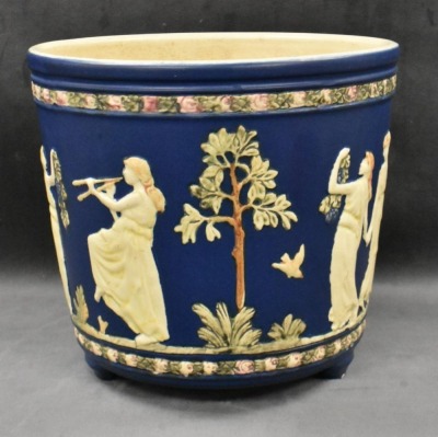 Weller Blue Ware 8.5"h x 10"d ftd. jardiniere - 2