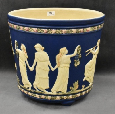 Weller Blue Ware 8.5"h x 10"d ftd. jardiniere - 11