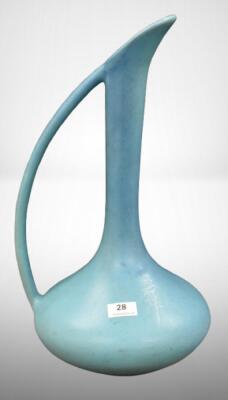Van Briggle 12" ewer, turquoise