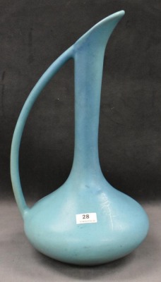 Van Briggle 12" ewer, turquoise - 7
