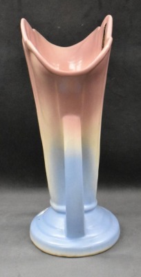 Hull Mardi Gras Granada 47-9" fan vase, pink/ blue - 2