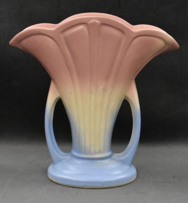 Hull Mardi Gras Granada 47-9" fan vase, pink/ blue - 3
