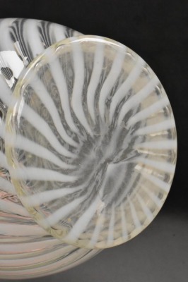 Fenton white opalescent Spiral Optic 10" pitcher - 5
