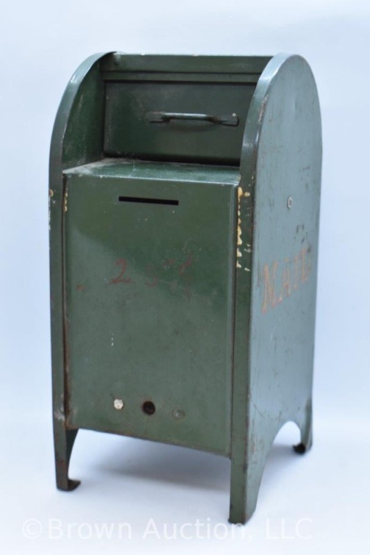 1950's green metal "Mail" box bank
