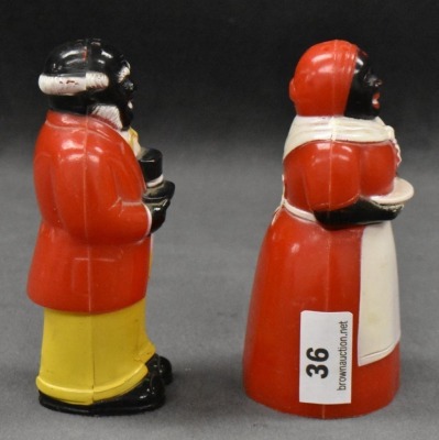 F and F mold Uncle Mose and Aunt Jemima 3.5" salt and pepper set - 2