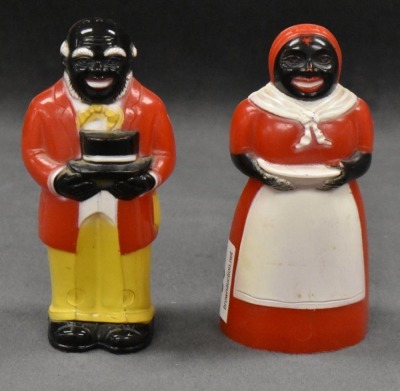F and F mold Uncle Mose and Aunt Jemima 3.5" salt and pepper set - 10
