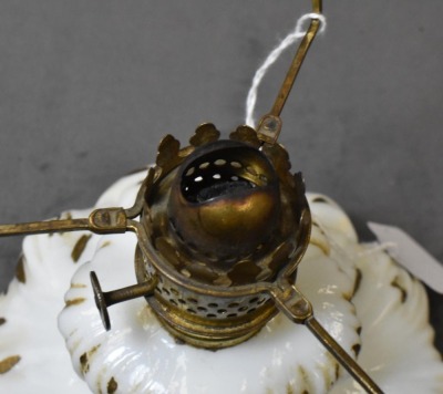 Fenton/ LG Wright Plume nutmeg puffy miniature oil lamp - 5