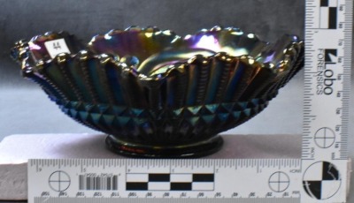 Carnival Glass Scroll Embossed (Imperial) 7.5"d bowl, purple - 7