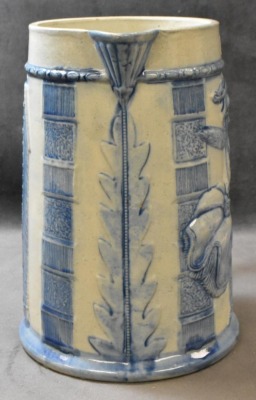 Blue and gray stoneware "Windy City" 8.5" pitcher - 2