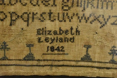 Framed sampler dated 1842, nicely matted and framed - 2