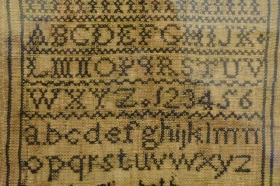 Framed sampler dated 1842, nicely matted and framed - 3
