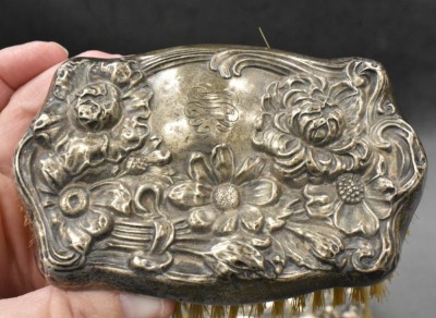 (3) piece Sterling Silver vanity brushes - 4