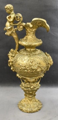 19thC Crozatier bronze renaissance revival 17.5" ewer - 3