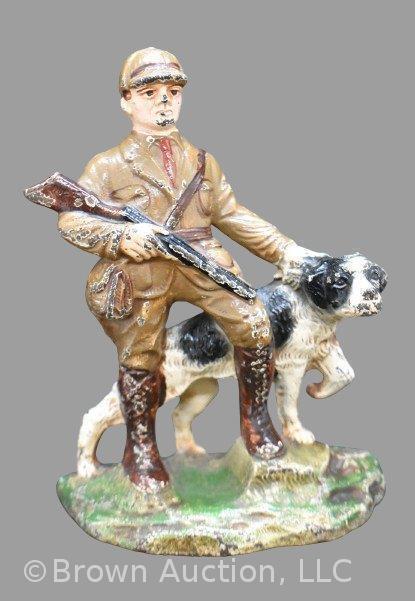 Hubley bird hunter w/ English setter Cast Iron book end, #d423