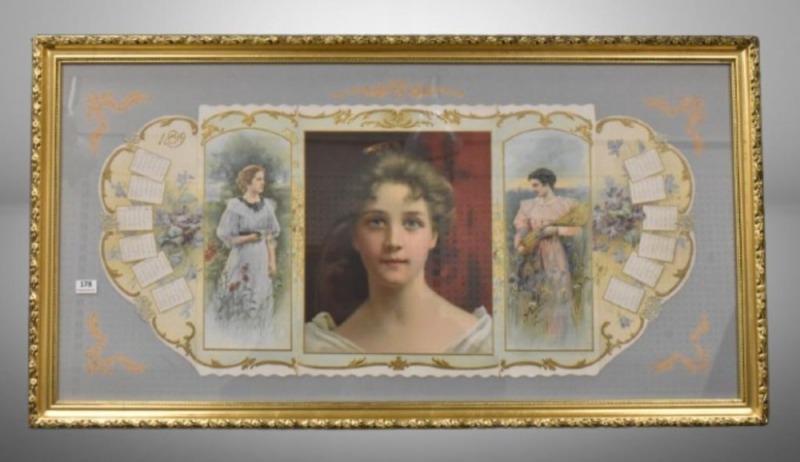 1899 calendar - center portrait and 2 other young women (Compliments of the Youths Companion)
