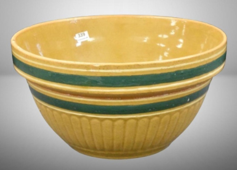 Yellow ware mixing bowl, 10.5"d x 5.5"h