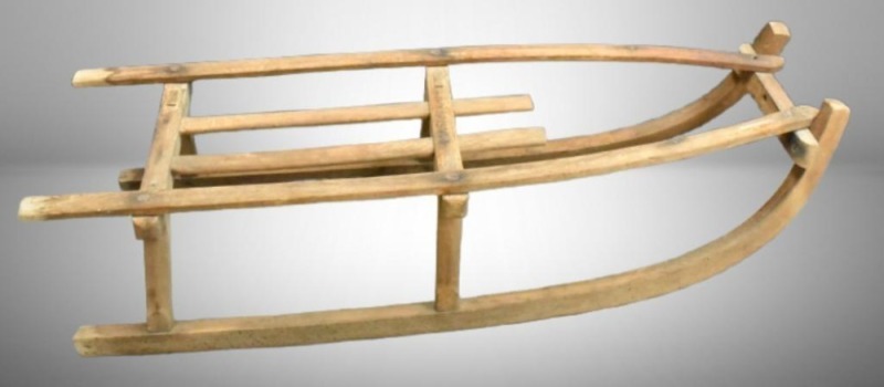Vintage child's Bentwood sled, mrkd. hachelstem