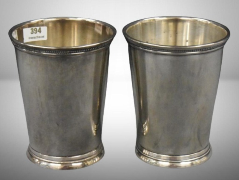 (2) International Silver Co. 4.5" mint julep cups, #425