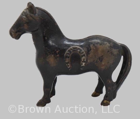 Cast Iron "Good Luck" horse bank