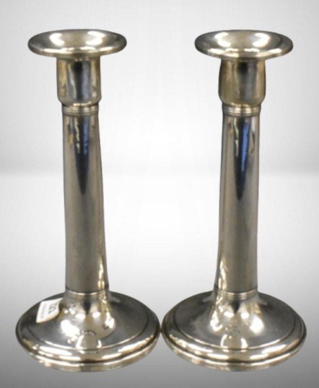 Pair of mrkd. Sterling #1383 candlesticks