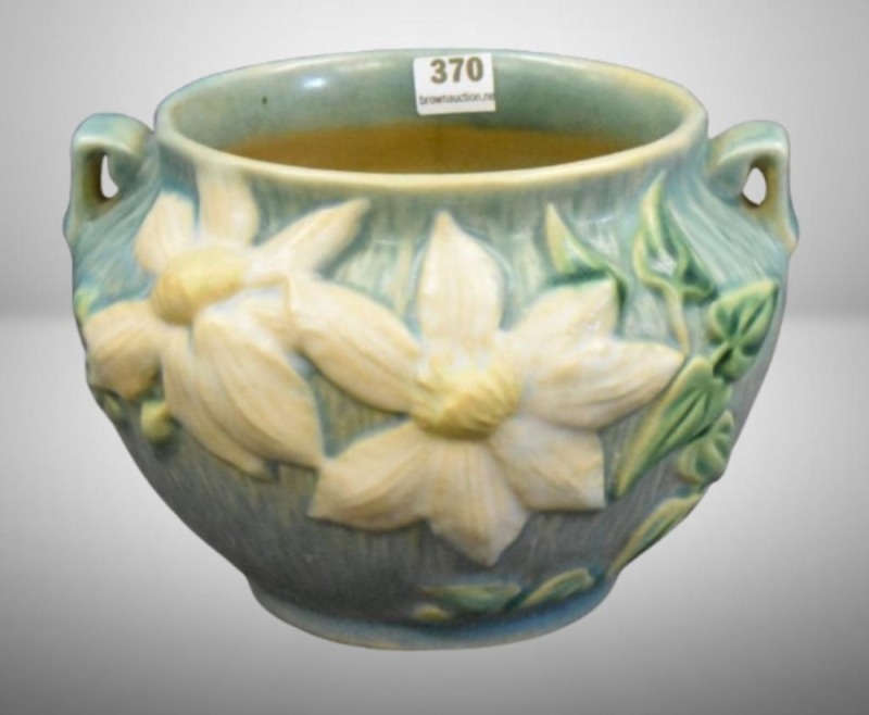 Roseville Cllematis 667-4" jardiniere, green