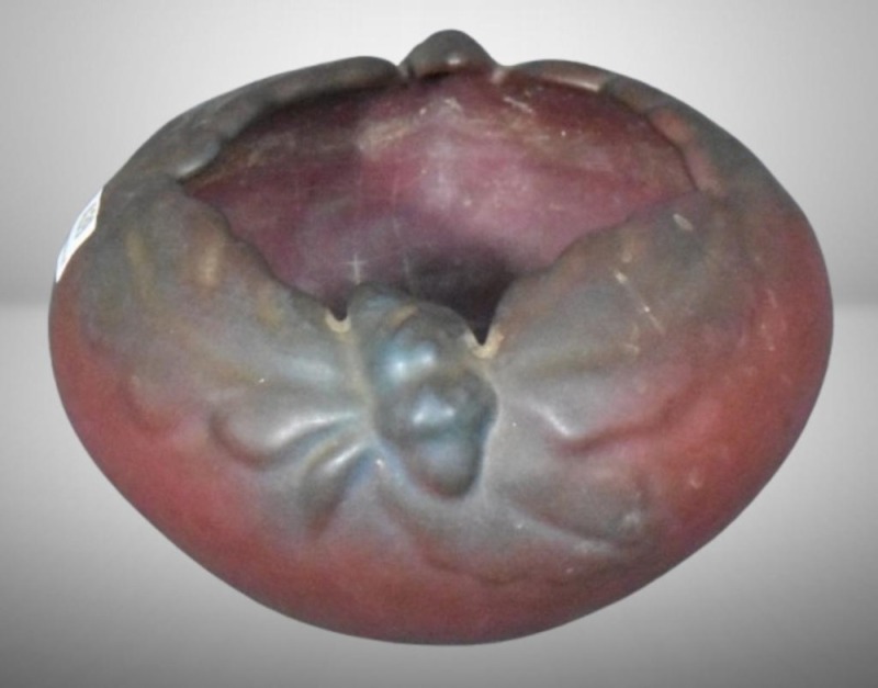 Van Briggle Acorn and Oak Leaf bowl, mulberry