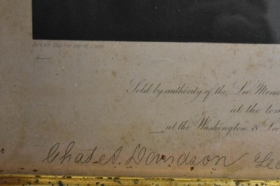 Framed picture of Gen. Robert E. Lee w/ info and signatures at bottom - 4