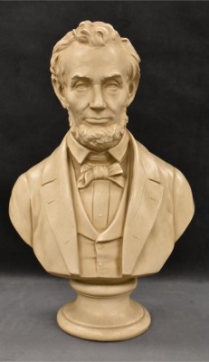 Plaster bust of President Abraham Lincoln, 17" tall - 8