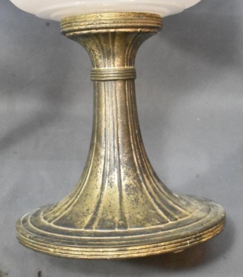 (2) Aladdin Model B Queen lamps, both white moonstone with silver bases - 12