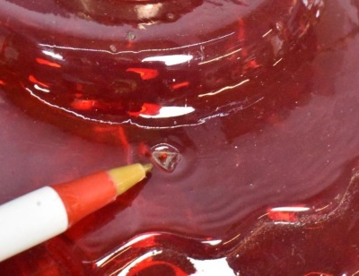Princess Feather EAPG ruby red oil lamp with clear base - 8