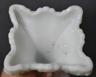 Princess Feather EAPG milk-glass oil lamp - 8