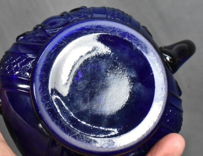(2) Cobalt blue finger oil lamps: Princess Feather and Coolidge Drage - 7